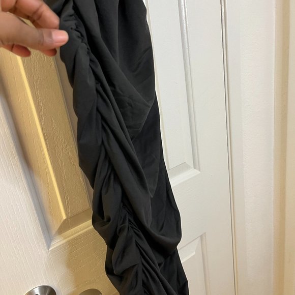 NWOT Women Ruched Tight Dress Sexy Spaghetti Strap V Neck Midi Dress - Picture 5 of 6